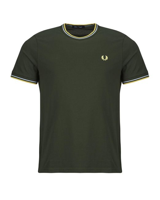 Fred Perry Green T Shirt Twin Tipped T-shirt for men