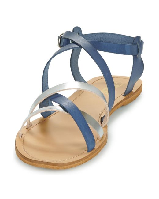 So Size Blue Flat Sandals Iditron