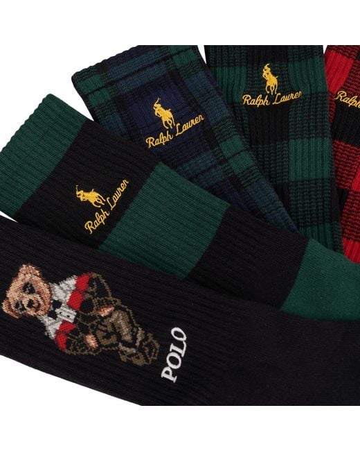 Polo Ralph Lauren Red Socks Hol Bear Cr-crew Sock-6 Pack for men