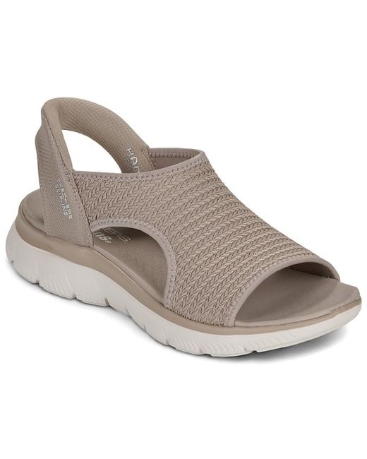 Skechers Gray Flat Sandals Slip Ins Summits Sweetly Evolved