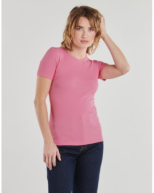 JJXX Pink T Shirt Jxfrankie Str Ss Rib Tee