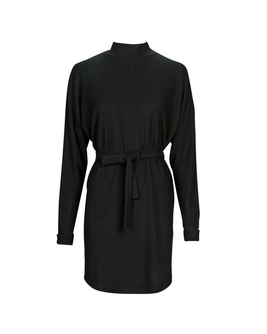 Noisy May Black Dress Nmcity Ava L/s Short Dress Noos