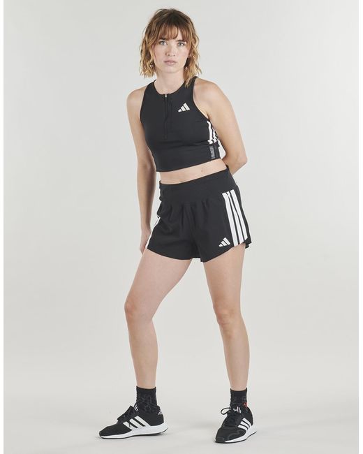 Adidas Black Sport Bras Adizero Running Gel Pocket Crop Long-sleeve Top