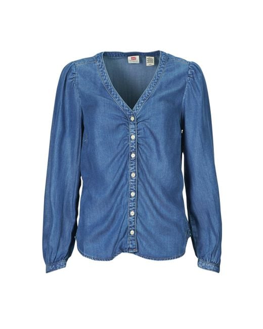 Levi's Blue Shirt Zenda Ls Blouse