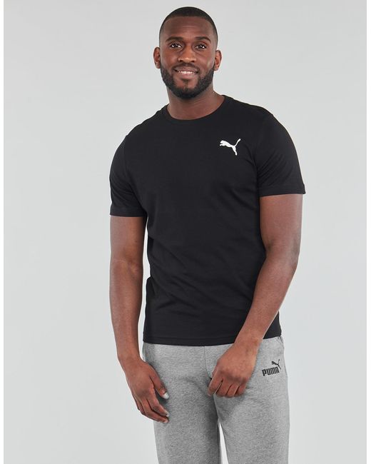 PUMA Black Ess Cat Logo Tee T Shirt for men
