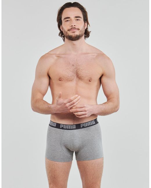 PUMA Gray Basic X4 Boxer Shorts for men