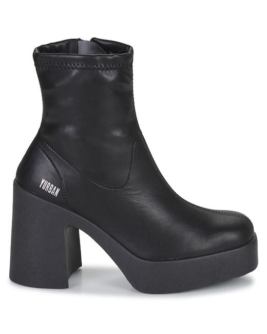 Yurban Black Bergamo Low Ankle Boots