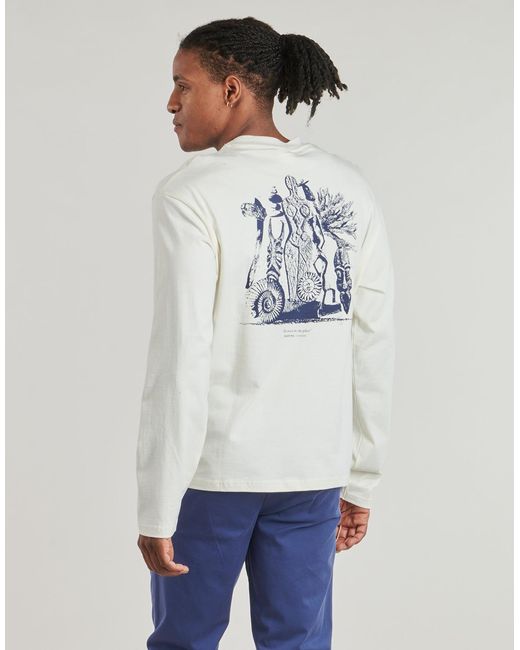 SELECTED White Long Sleeve T-shirt Slhrelaxash for men
