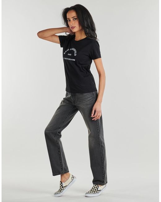 Karl Lagerfeld Black T Shirt Rsg Glitter Petite T-shirt