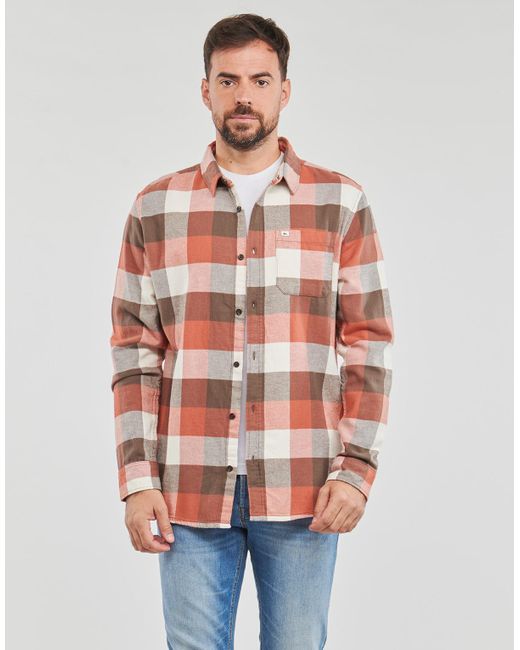 Quiksilver Brown Long Sleeved Shirt Motherfly for men