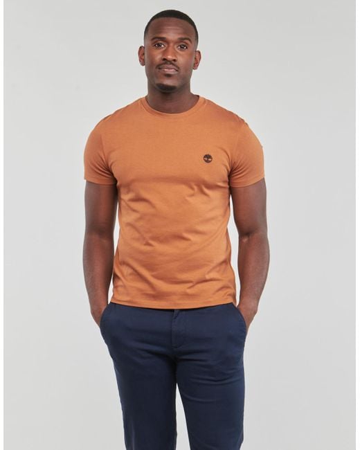 Timberland T Shirt Dunstan River Jersey Crew Tee Slim in Orange for Men |  Lyst UK