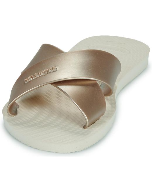Havaianas Gray Mules / Casual Shoes Aqua Metallic