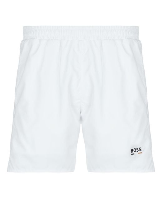 Boss White Trunks / Swim Shorts Swordfish for men