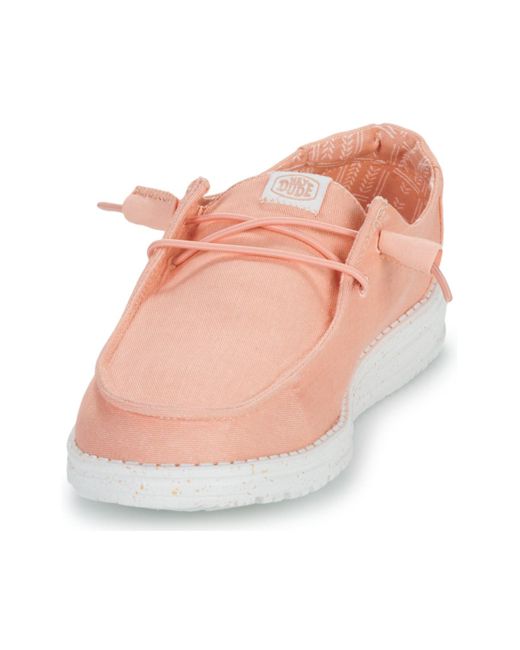 HeyDude Pink Slip-ons (shoes) Wendy Canvas
