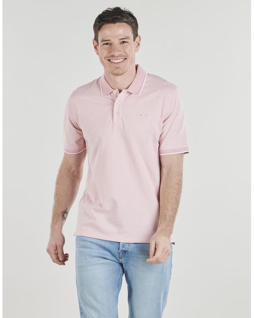 Jack & Jones Pink Polo Shirt Jprblualves Ss Polo for men