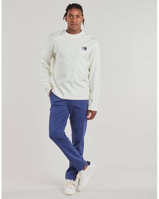 SELECTED White Long Sleeve T-shirt Slhrelaxash for men