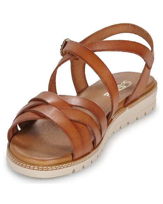 So Size Brown Flat Sandals Margot