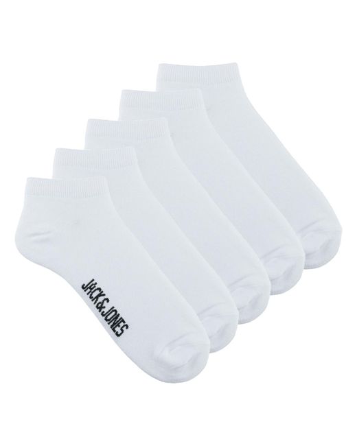 Jack & Jones White Socks Jacdongo Socks 5 Pack for men