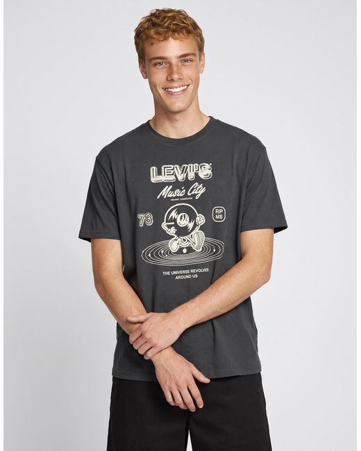 Levi's Gray T Shirt Ss Relaxed Fit Tee for men