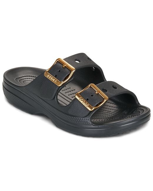 CROCSTM Black Mules / Casual Shoes Saturday Metallic Buckle Sandal W