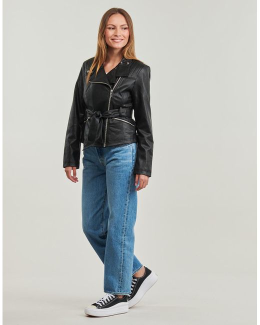 ONLY Black Leather Jacket Onlmanilla