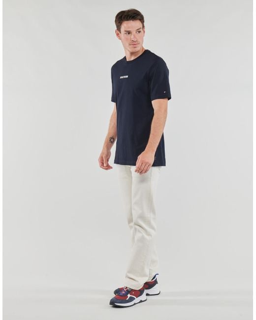 Tommy Hilfiger Blue T Shirt Monotype Small Chest Placement for men