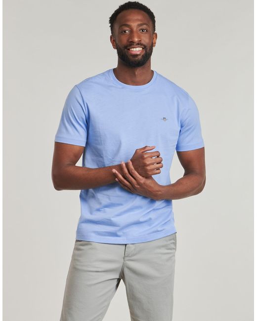 Gant Blue T Shirt Reg Shield Ss T-shirt for men