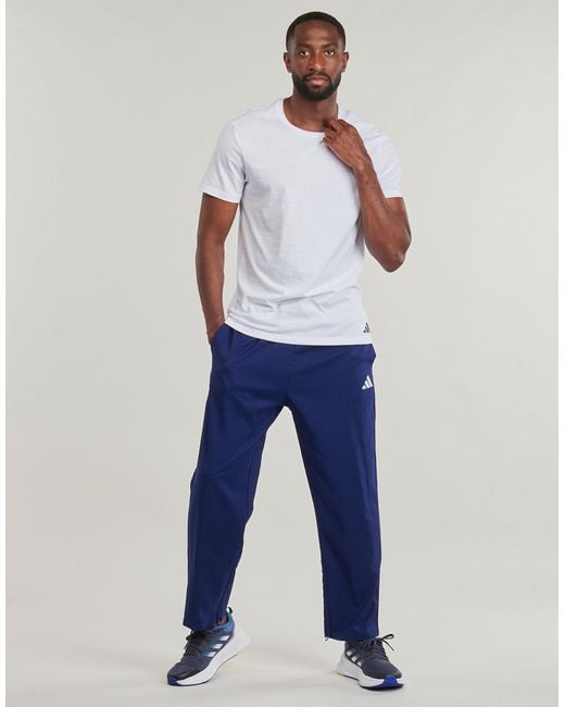 Adidas Blue Tracksuit Bottoms Essentials Small Logo Open-hem Stanford Tracksuit Bottoms for men