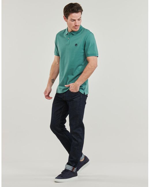 Timberland Green Polo Shirt Pique Short Sleeve Polo for men