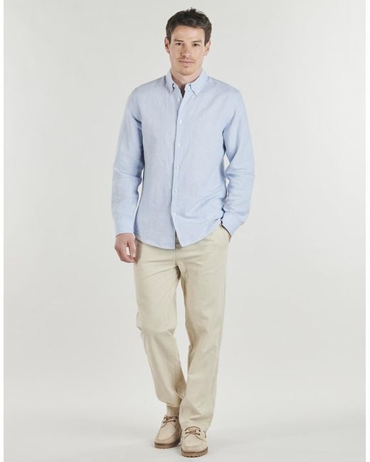 Only & Sons Natural Straight Trousers Onssinus Loose 0007 Cot Lin for men