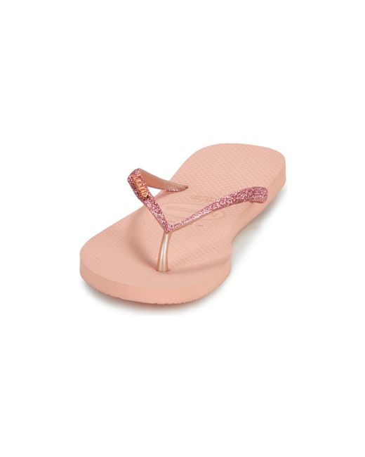 Havaianas Pink Flip Flops / Sandals (shoes) Slim Glitter Ii