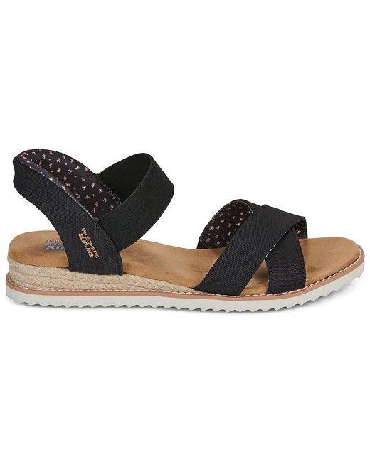 Skechers Black Flat Sandals Desert Kiss Golden Lily