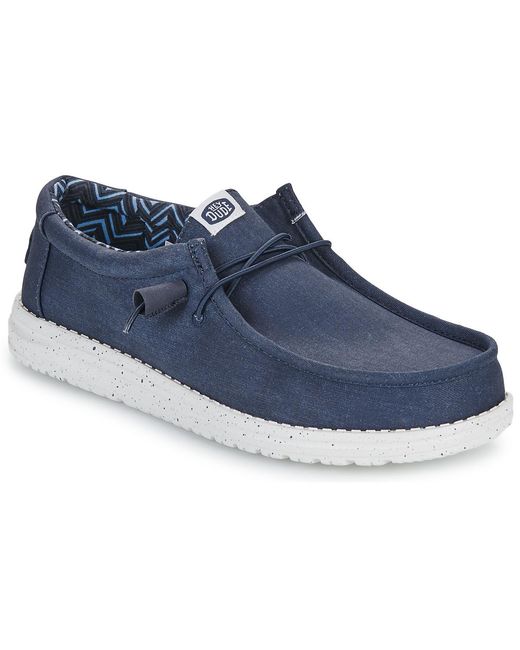 HeyDude Blue Slip-ons (shoes) Wally Canvas for men