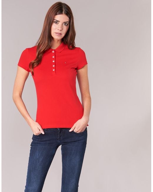 Tommy Hilfiger Cotton New Chiara Women's Polo Shirt In Red - Save 25% - Lyst