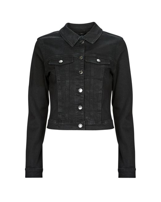 Vero Moda Black Denim Jacket Vmluna Ls Slim Dnm Jacket Mix Ga Noos