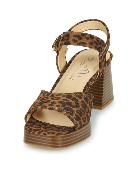 Moony Mood Brown Heeled Sandals Gina