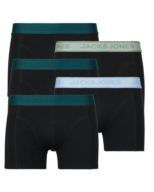 Jack & Jones Green Boxer Shorts Jacwesley Solid Trunks X5 for men