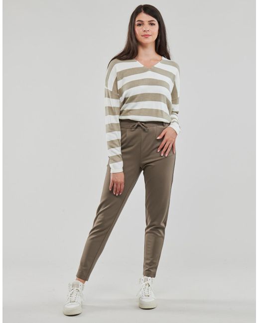 ONLY Gray Trousers Onlpoptrash Life Easy Col Pant Pnt