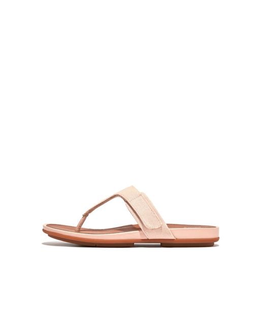 Fitflop Brown Flip Flops / Sandals (shoes) Gracie Adjustable Canvas Toe-post Sandals