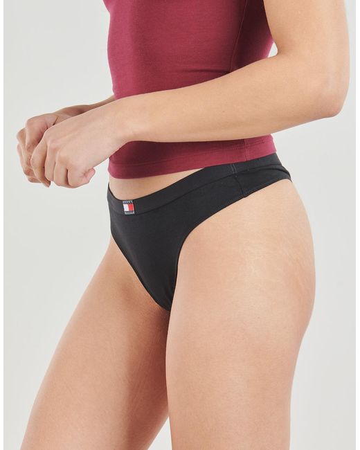 Tommy Hilfiger Black Tanga Briefs Pack Thong X5
