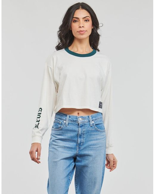Levi's White Long Sleeve T-shirt Graphic Ls Crop Reese