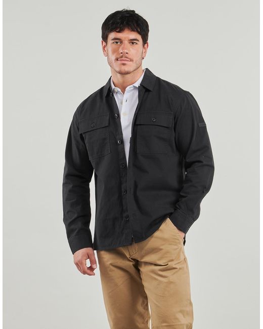 Jack & Jones Black Long Sleeved Shirt Jcogrid Classic for men