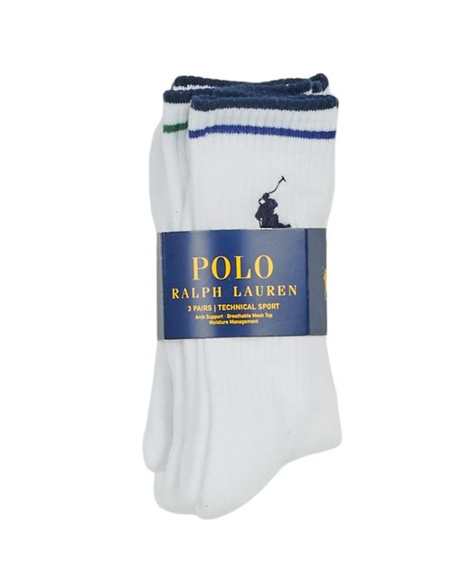 Polo Ralph Lauren Blue Sports Socks 3pk Bpp-socks-3 Pack