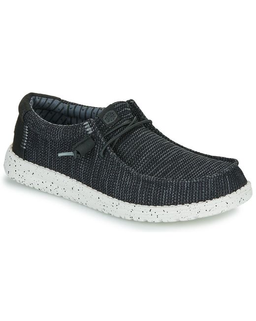 HeyDude Blue Slip-ons (shoes) Wally Stretch Sox for men
