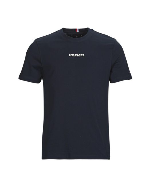 Tommy Hilfiger Blue T Shirt Monotype Small Chest Placement for men