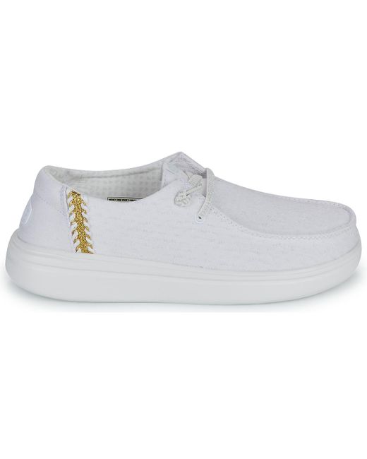 HeyDude White Slip-ons (shoes) Wendy Rise Perf Canvas