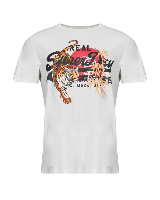 Superdry White T Shirt Vintage Logo Tokyo for men