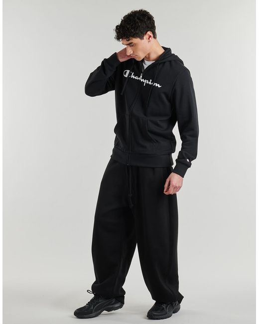 Champion Black Hoodies Full Zip Hoodie Sweatshirt for men