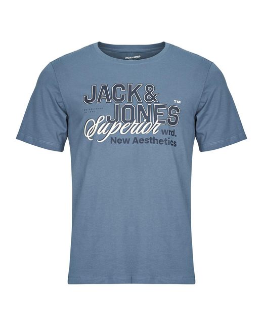 Jack & Jones Blue T Shirt Jjelogo Tee Ss for men