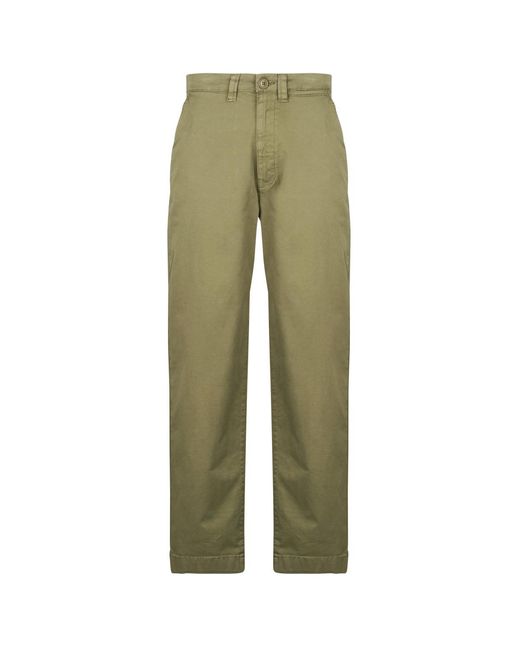 Schott Nyc Green Straight Trousers Tr James 70 for men